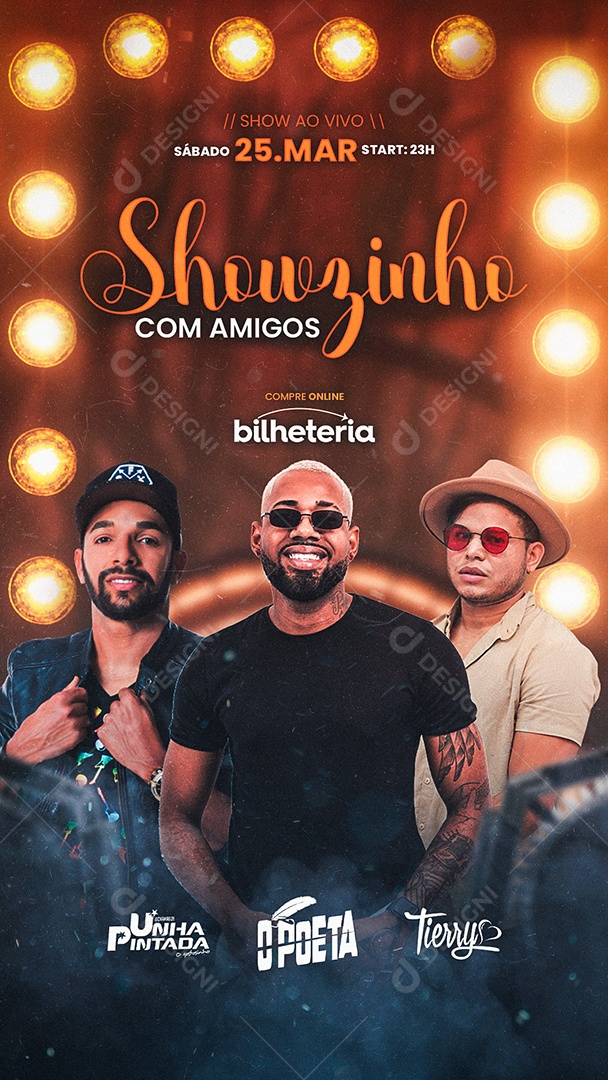 Story Showzinho Com Amigos Flyer Unha Pintada O  Poeta Tierry Social Media PSD Editável
