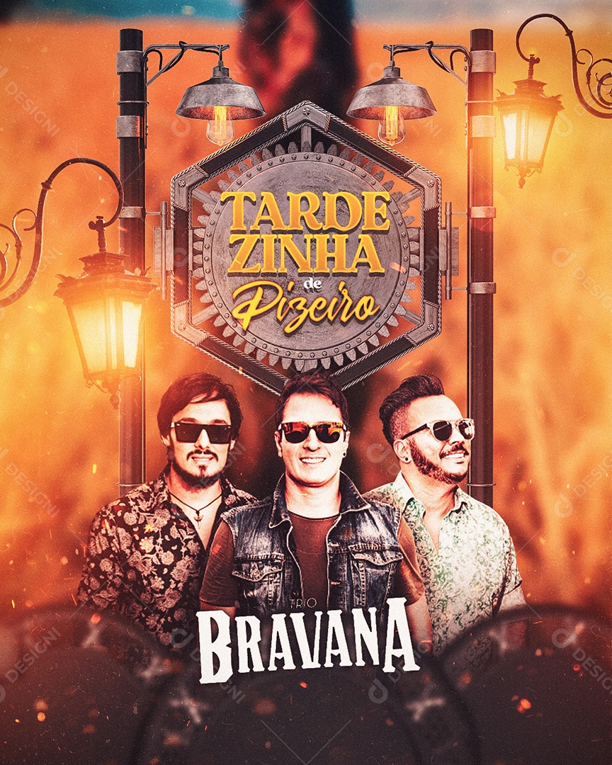 Tardezinha Pizeiro Flyer Bravana Social Media PSD Editável