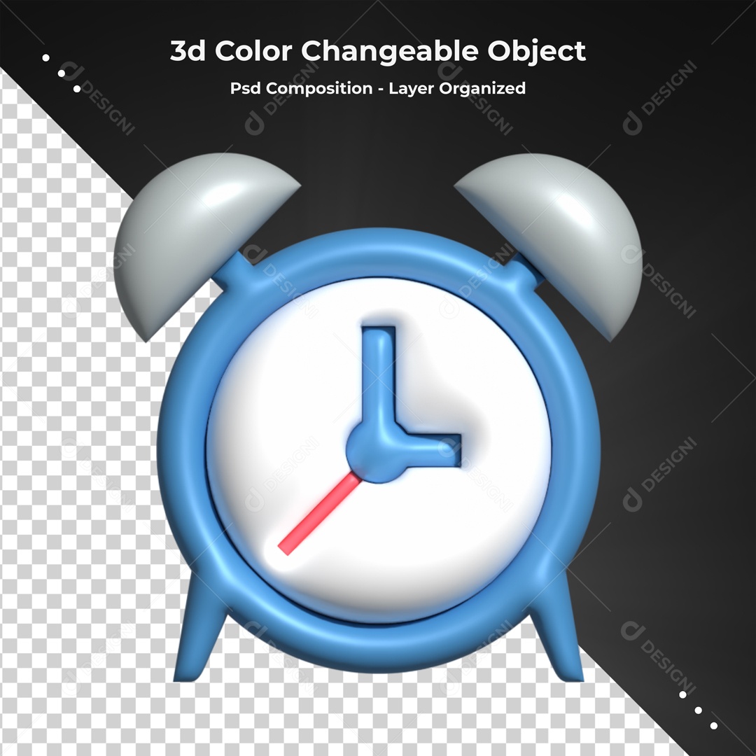 Elemento De Despertador Azul Para Composição PSD