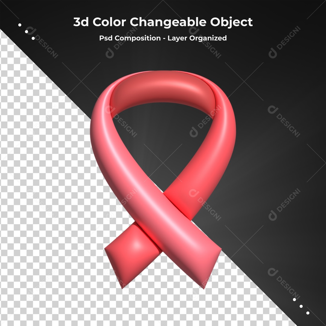 Elemento De Fita Rosa Mês Do Câncer Para Composição PSD