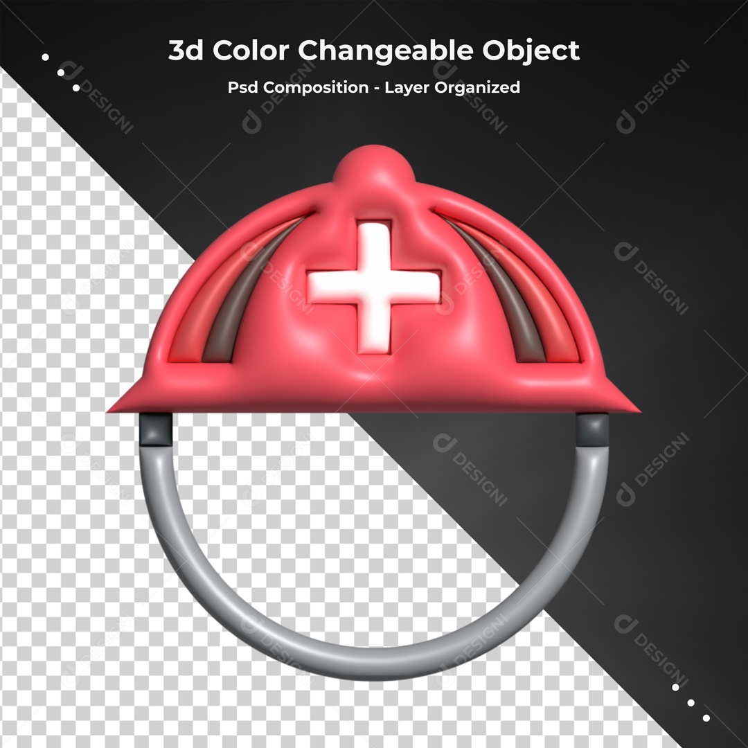 Elemento De Capacete Com Cruz Branca Samu Para Composição PSD