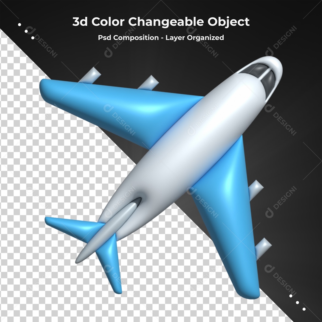 Elemento De Avião Visão De Cima Para Composição PSD