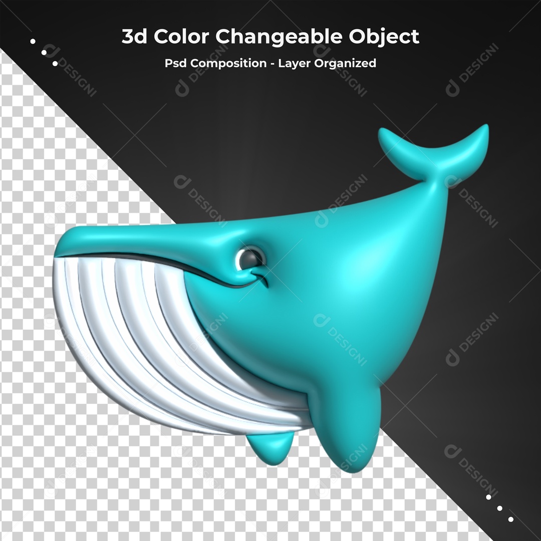 Baleia Azul Elemento 3D PSD