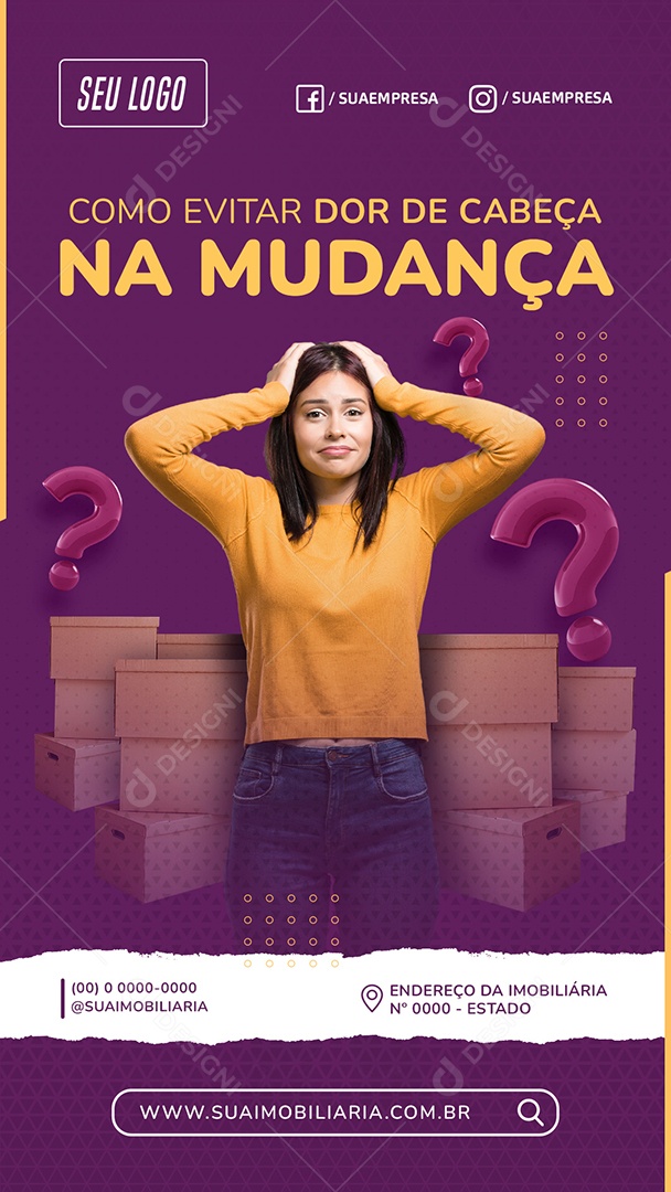 Como Evitar Dor de Cabeça Social Media PSD Editável