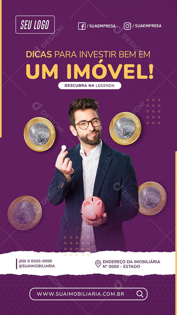 Dicas para Investir Bem Em Social Media PSD Editável