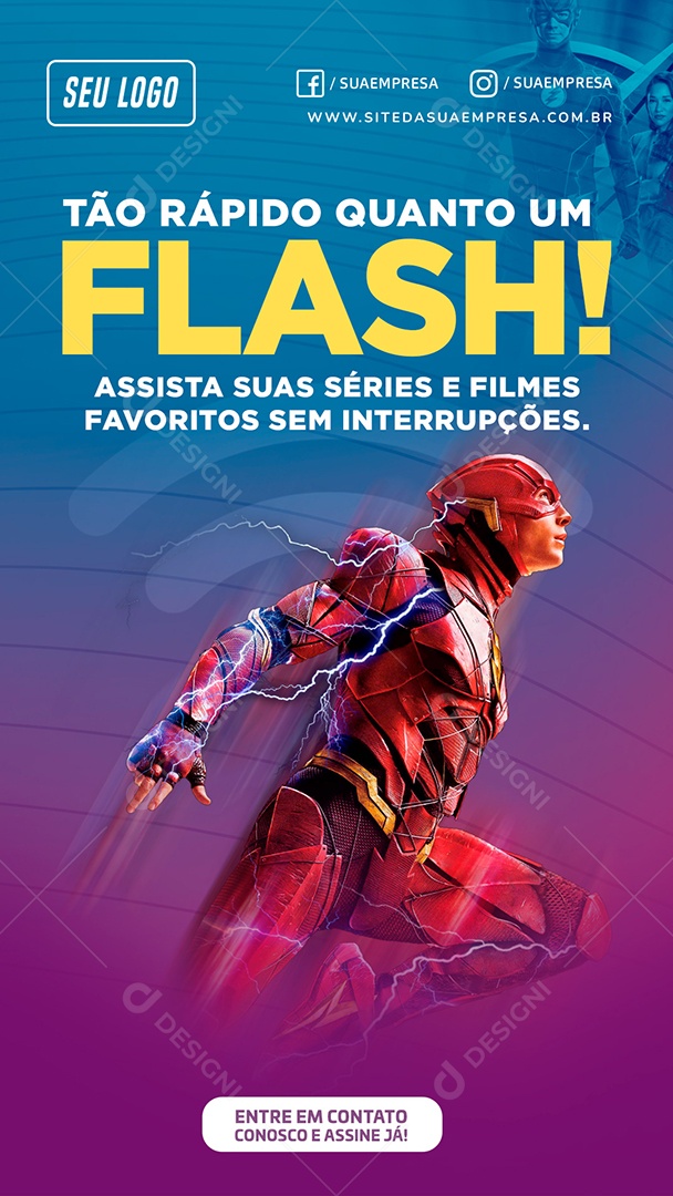 Tão Rápido Quanto Um Flash Story Social Media PSD Editável