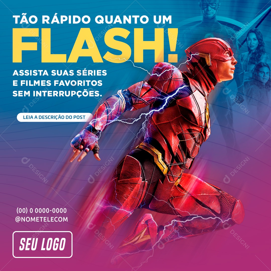 Tão Rápido Quanto Um Flash Social Media PSD Editável