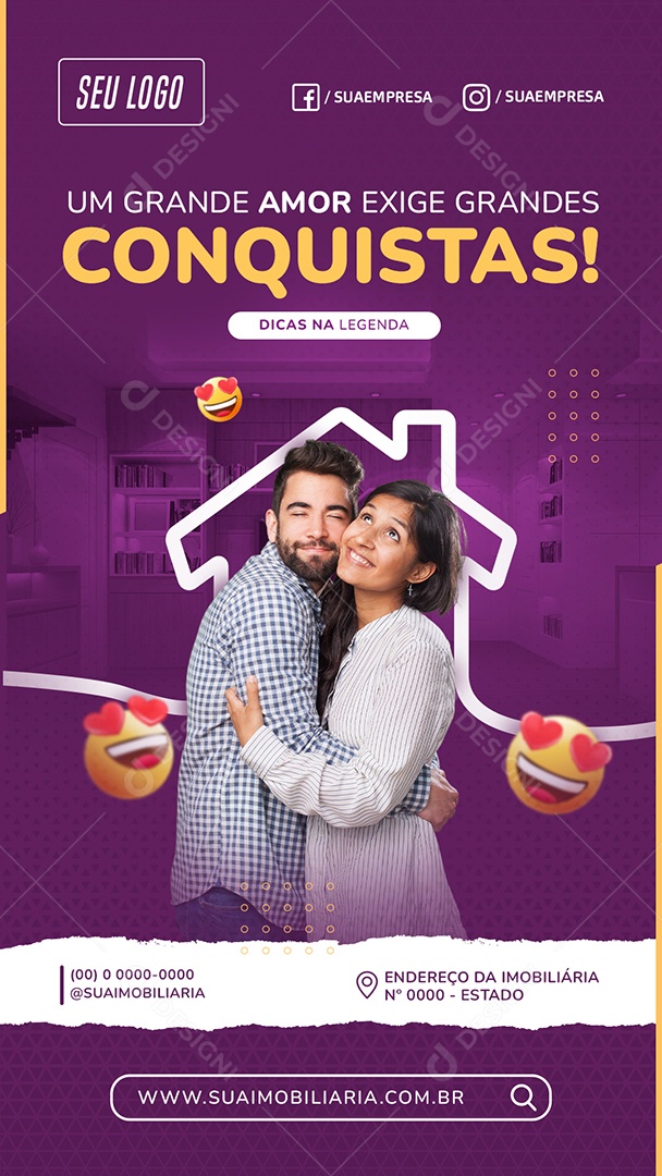 Um Grande Amor Exige Grandes Social Media PSD Editável