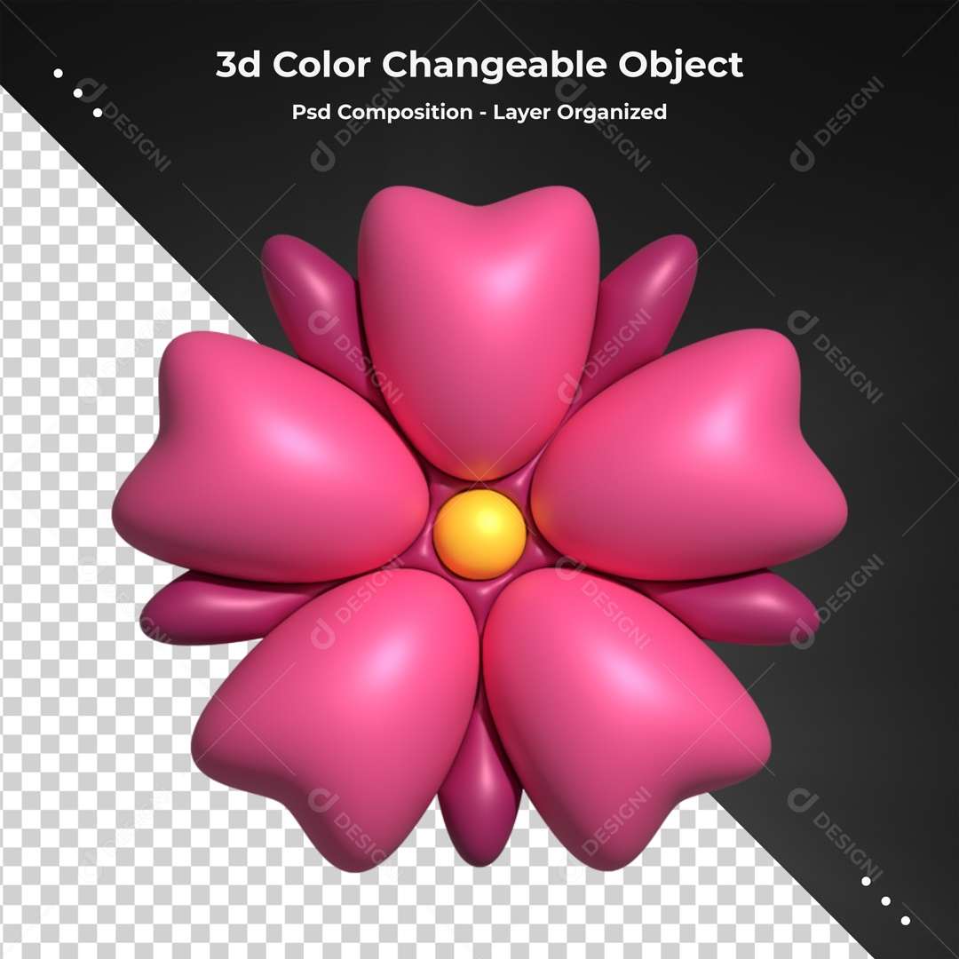 Elemento De Flor Rosa Para Composição PSD