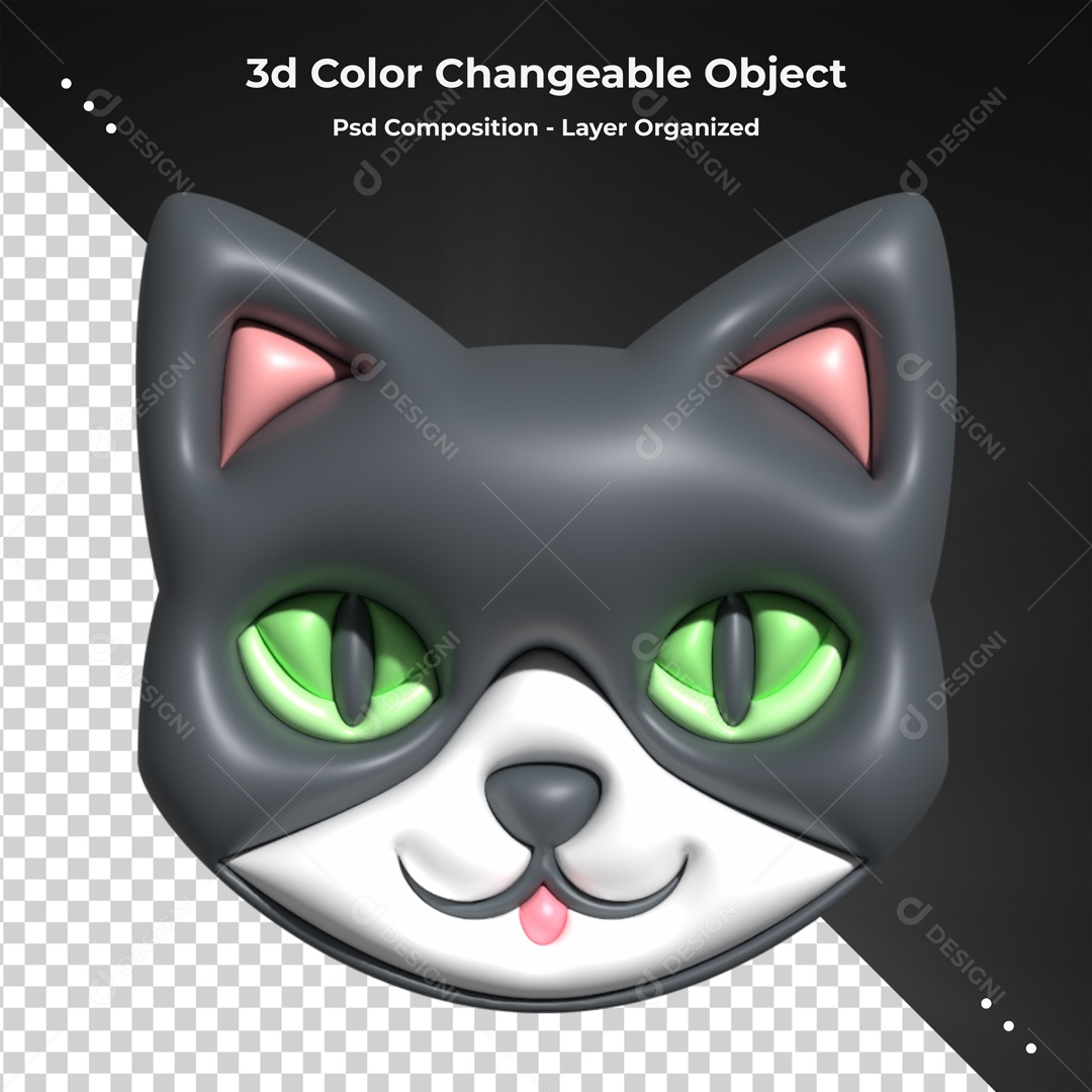 Elemento Cara De Gato Para Composição PSD