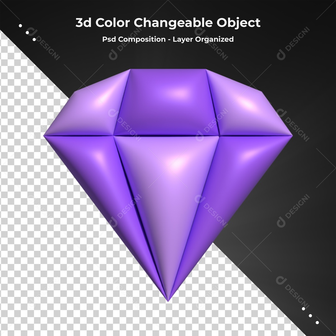 Elemento De Diamante Roxo Para Composição PSD