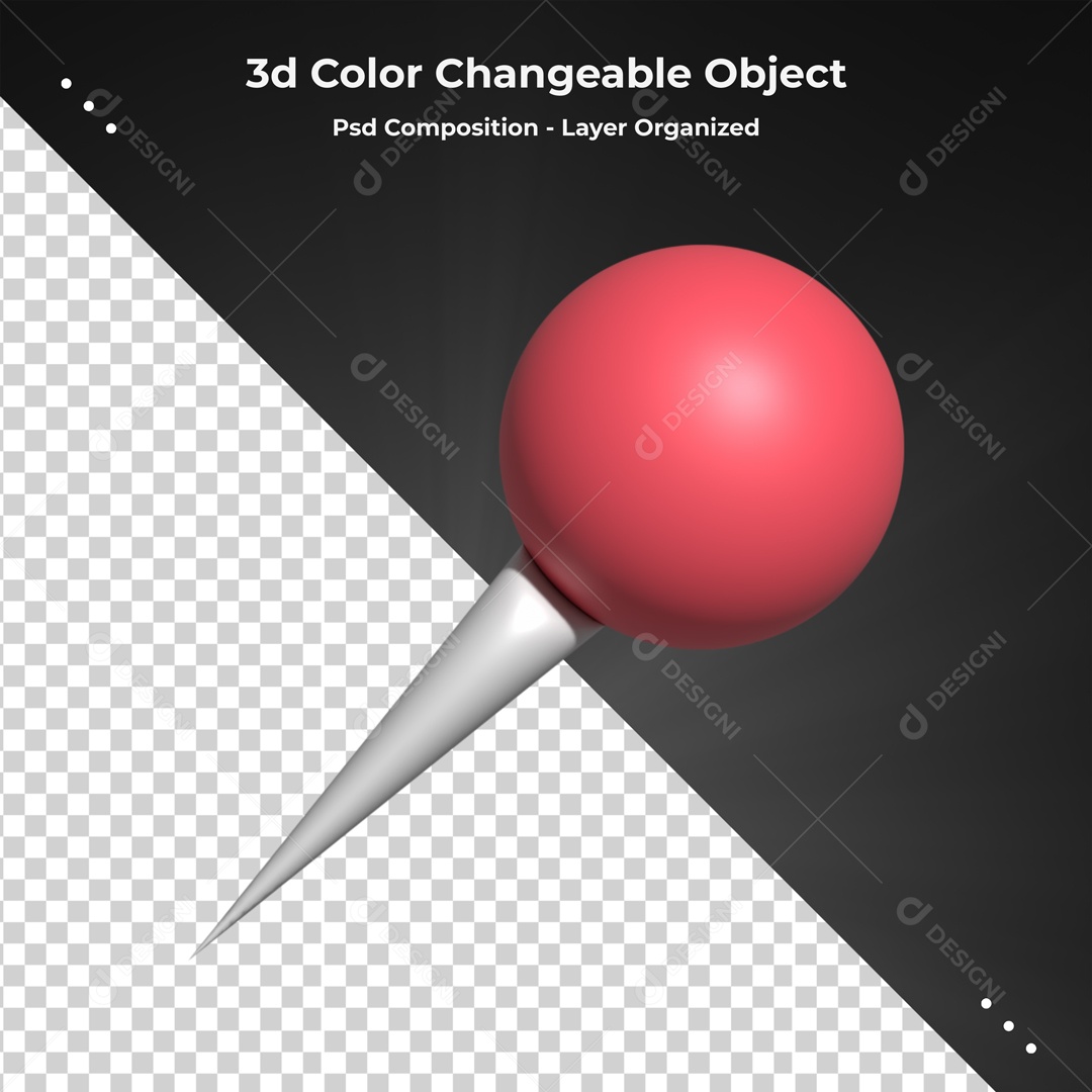 Elemento De Alfinete Vermelho Para Composição PSD