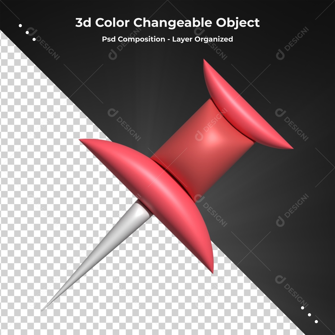 Elemento De Alfinete Vermelho Para Composição PSD