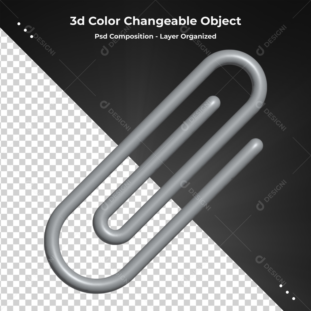 Elemento De Clips Cinza Para Composição PSD