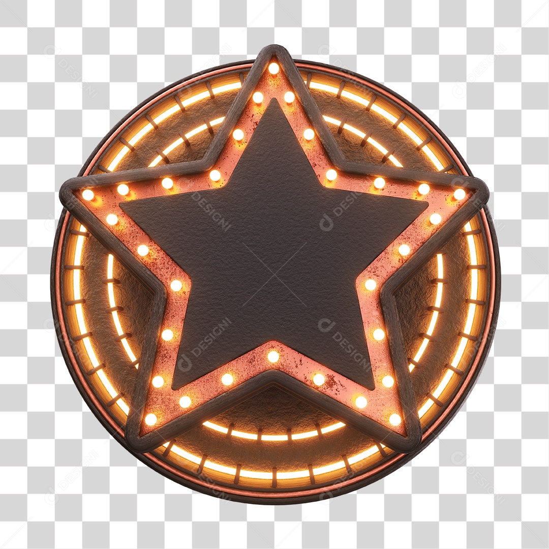 Elemento 3D Estrela Amarela Para Composição