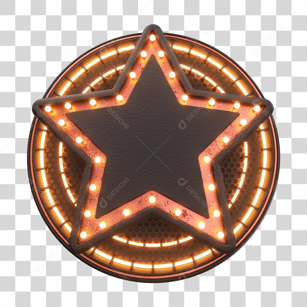 Elemento 3D Estrela Amarela Para Composição