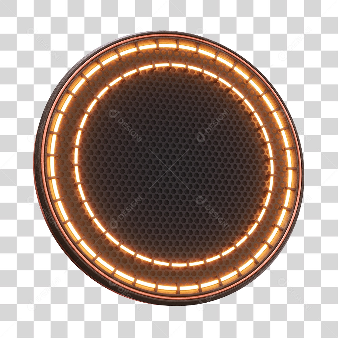 Placa Circular Com Luzes Elemento 3D PNG Transparente