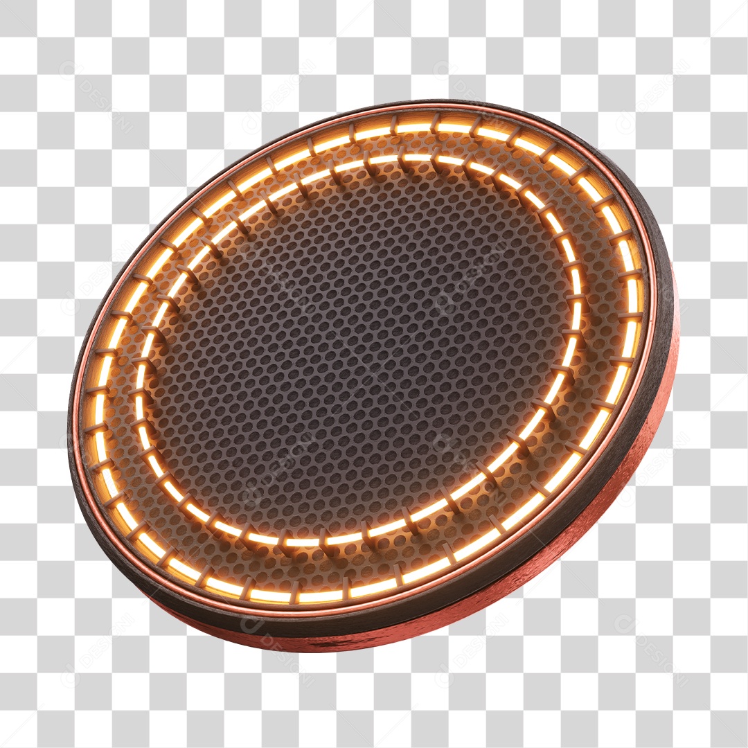 Placa Circular Com Luzes Elemento 3D PNG Transparente