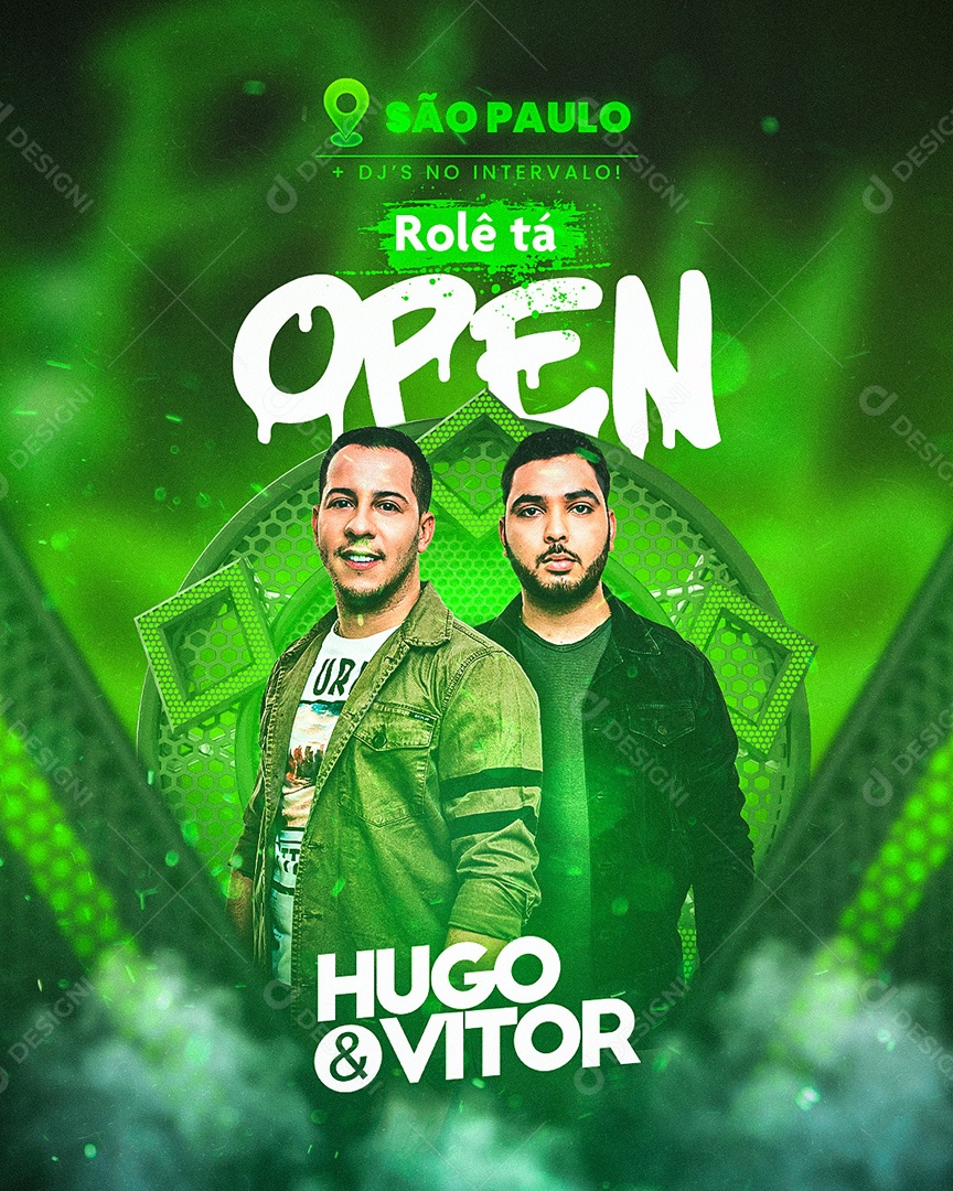 Flyer Show Hugo e Vitor Social Media PSD Editável