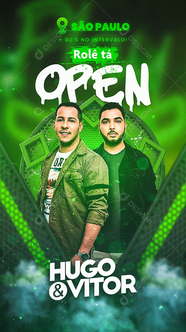 Flyer Show Hugo e Vitor Story Social Media PSD Editável