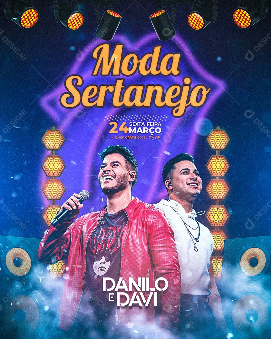 Flyer Show Sertanejo Danilo e Davi Social Media PSD Editável
