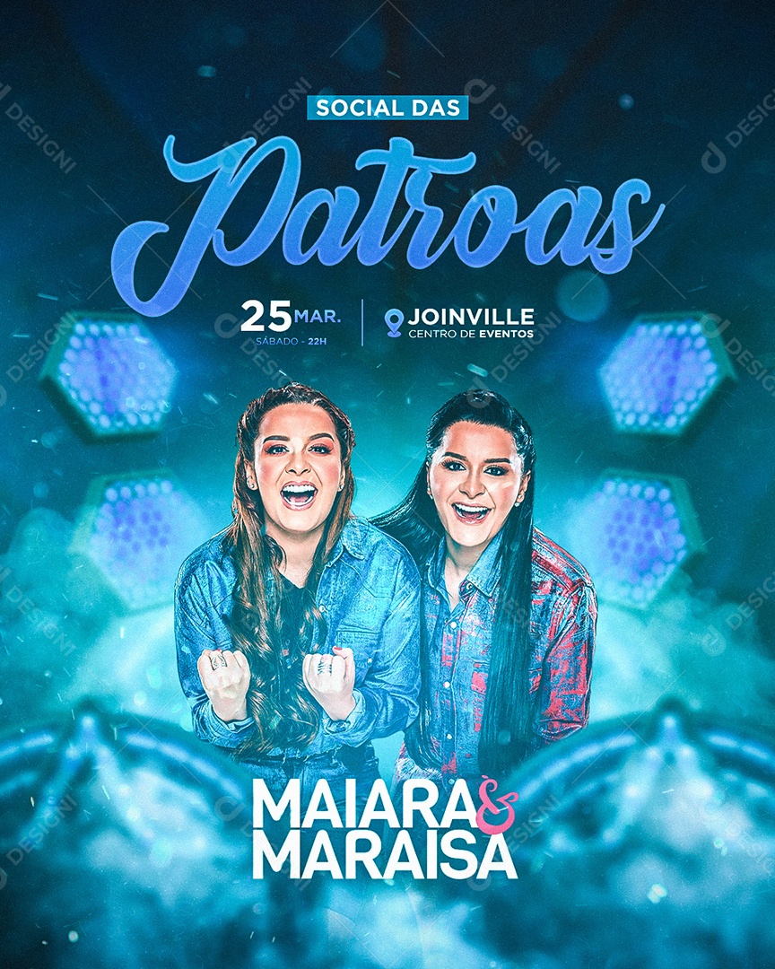 Flyer Show Maira e Maraisa Social Media PSD Editável