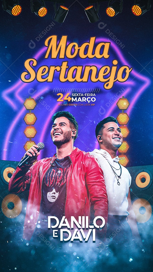 Flyer Show Sertanejo Danilo e Davi Story Social Media PSD Editável