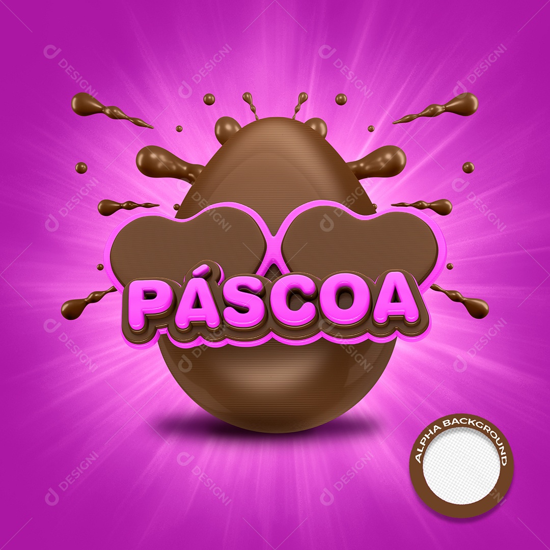 3D Stamp For Easter Composition PSD