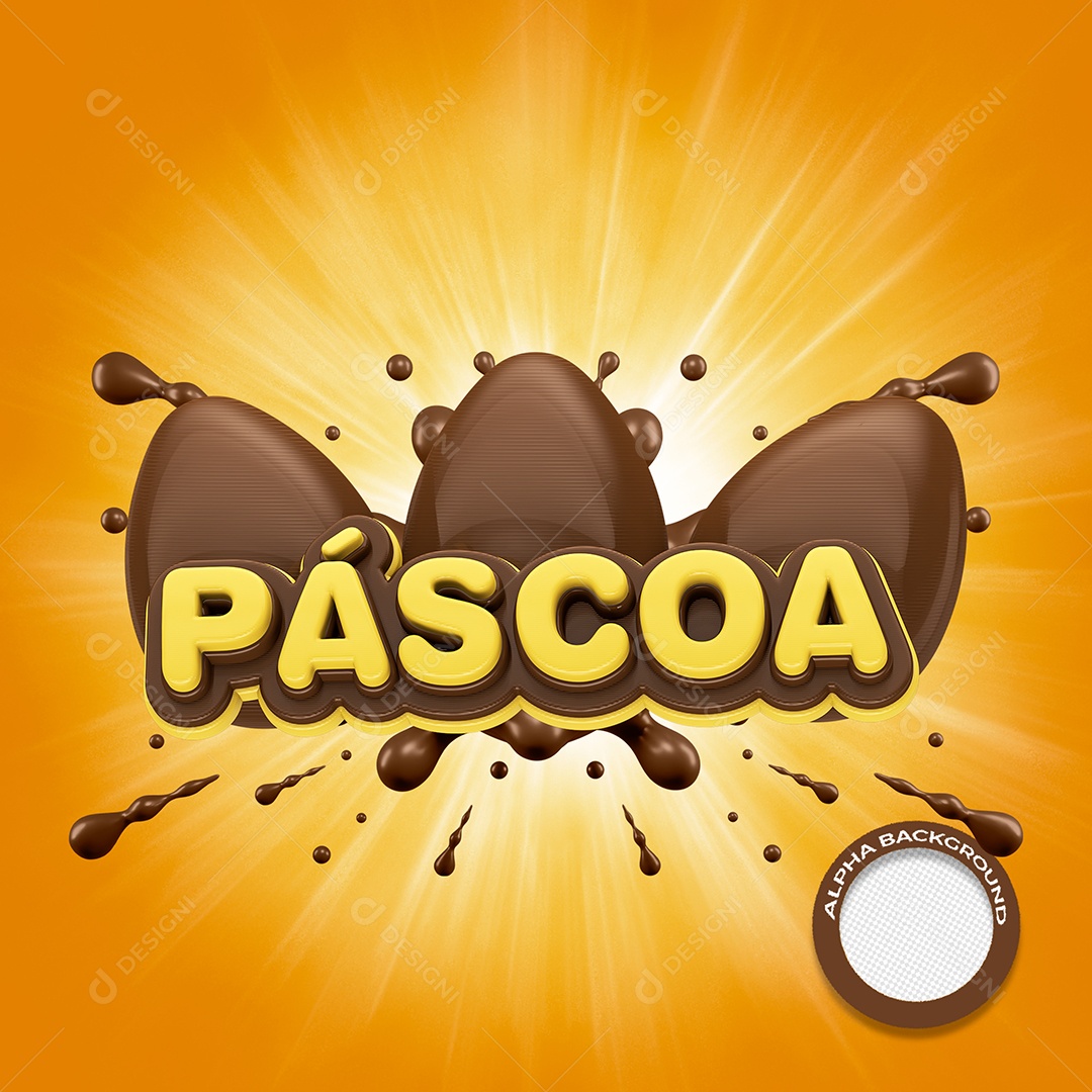 3D Stamp For Easter Composition PSD