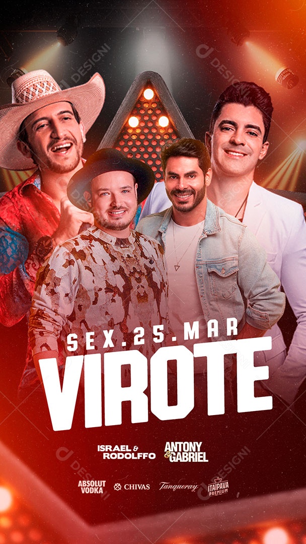 Story Virote Israel & Rodolfo Antony & Gabriel Flyer Social Media PSD Editável