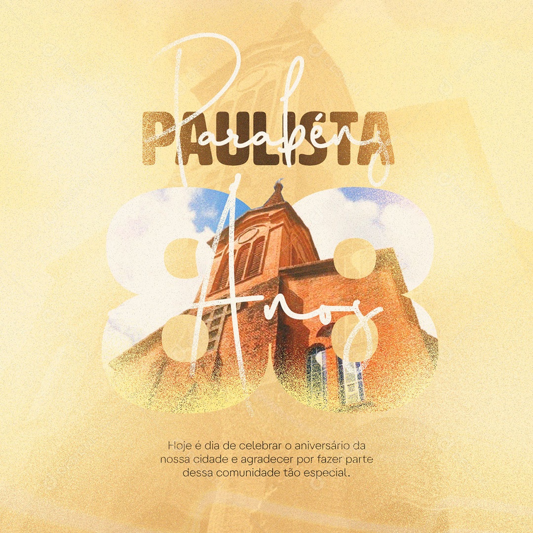 Parabéns Paulista Pelos Seus 88 Anos Social Media PSD Editável