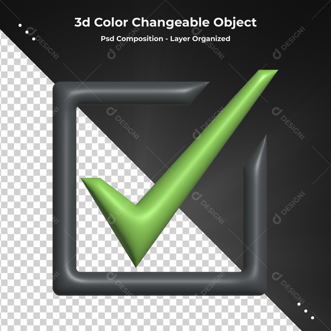 Moldura De Correto Elemento 3D Para composição PSD