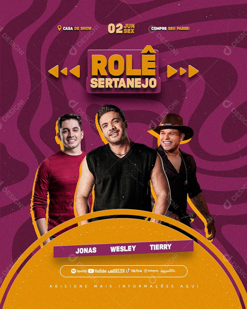 Rolê Flyer Jonas Esticado Wesley Safadão Tierry Social Media PSD Editável