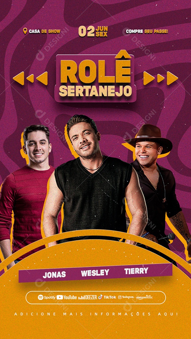 Story Rolê Flyer Jonas Esticado Wesley Safadão Tierry Social Media PSD Editável
