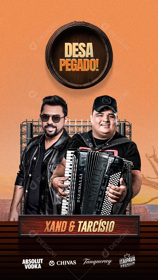 Story Desa Pegado Flyer Xand Avião Tarcísio Do Acordeon Social Media PSD Editável