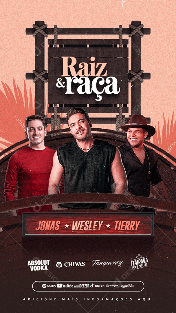 Story Raiz & Raça Flyer Jokas Wesley Safadão Tierry Social Media PSD Editável