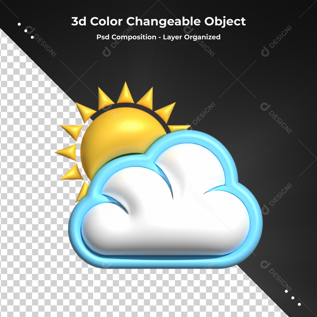 Elemento De Nuvem E Sol Para Composição PSD