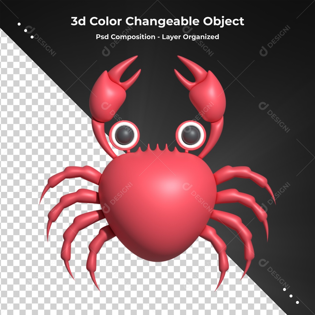 Elemento De Caranguejo Vermelho Para Composição PSD