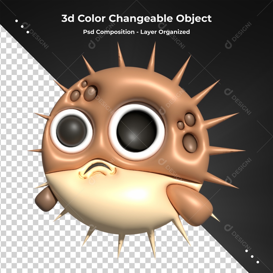 Elemento De Peixe Baiacu Para Composição PSD