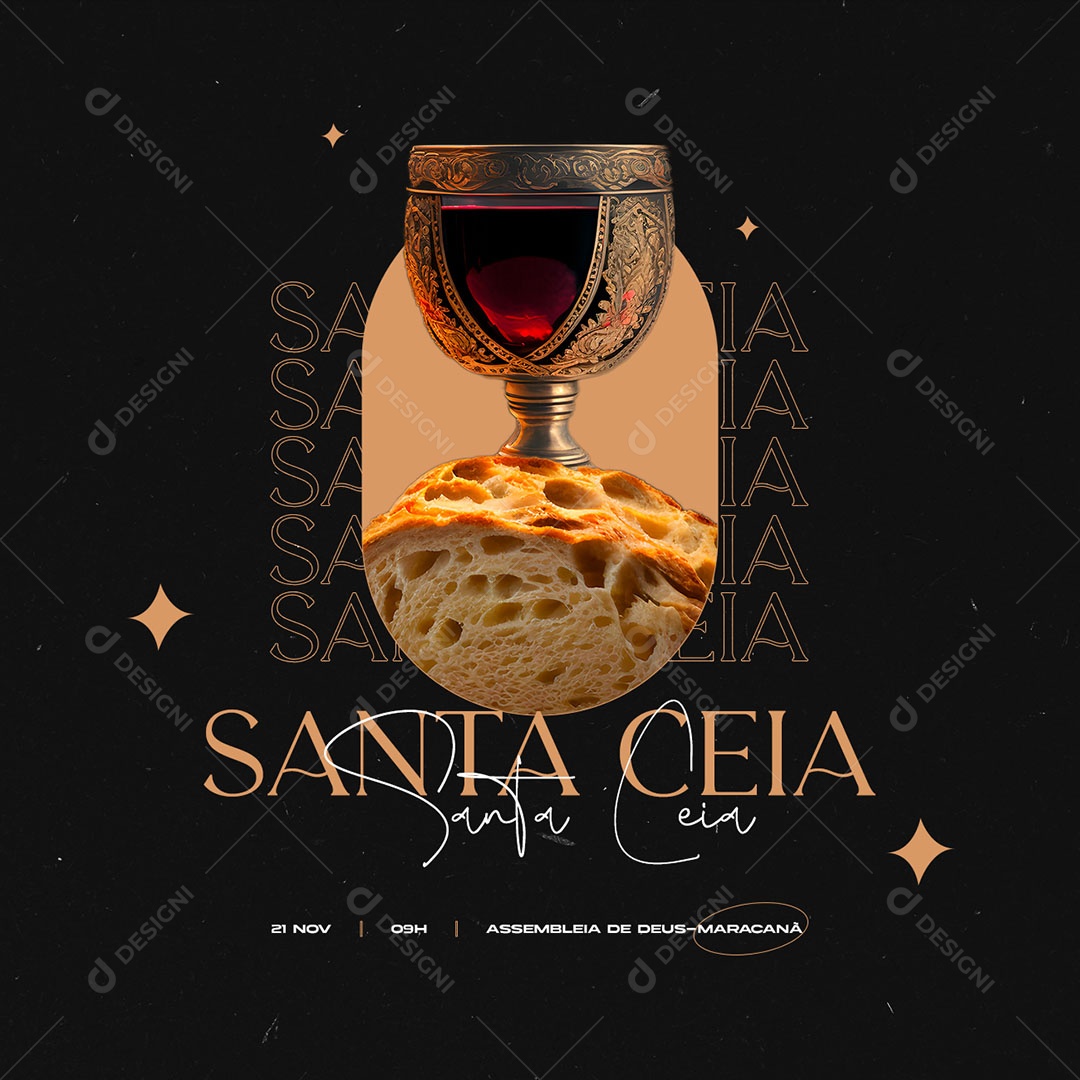 Domingo Santa Ceia Gospel Social Media PSD Editável