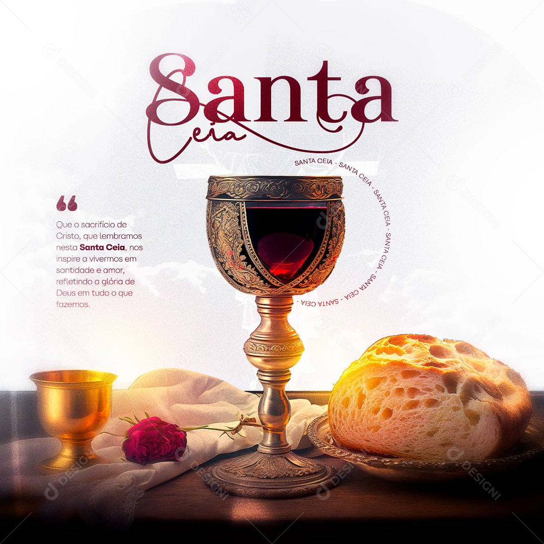 Que O Sacrifício De Cristo Que Lembramos Nesta Santa Ceia Gospel Social Media PSD Editável