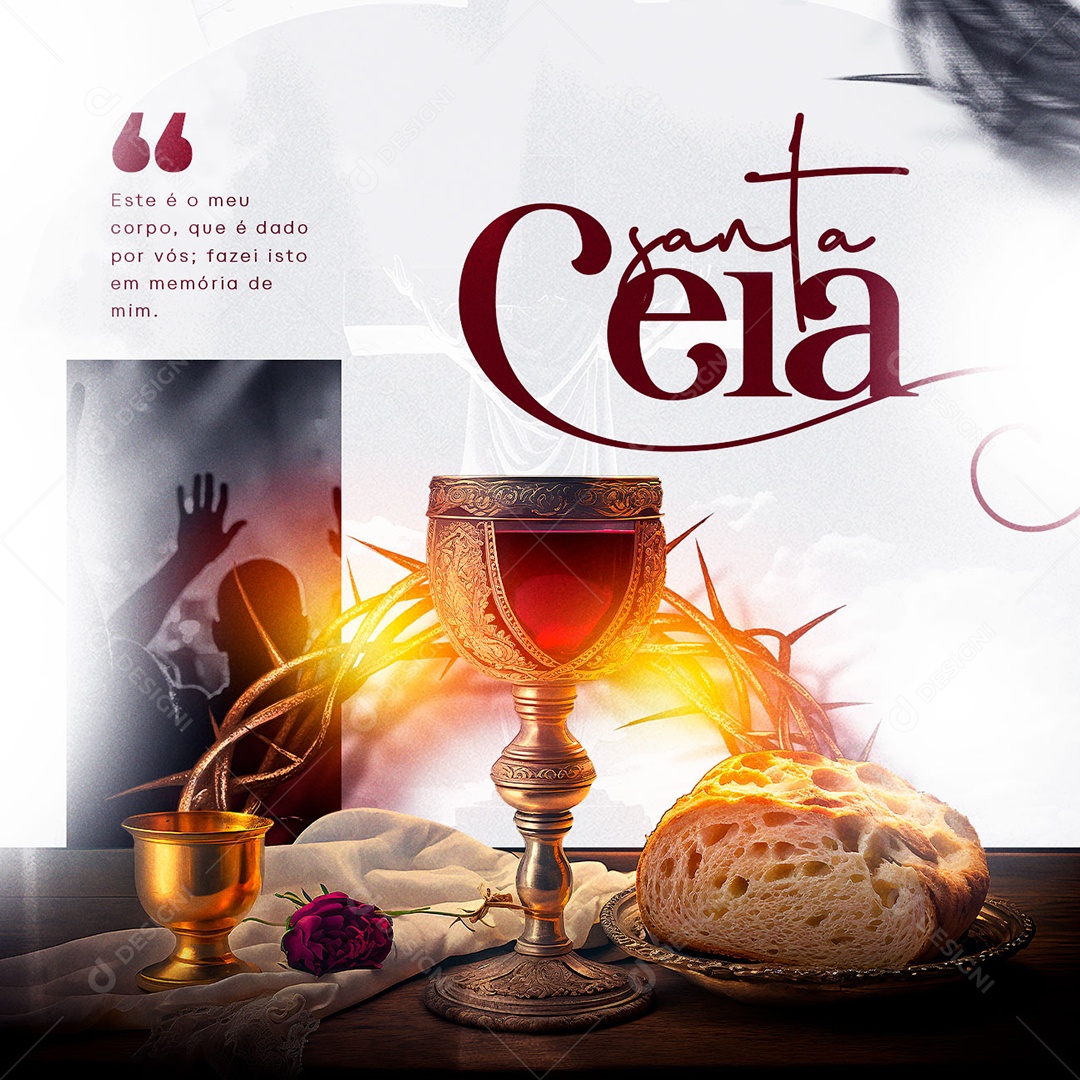Este é o Meu Corpo Que é Dado Por Vós Santa Ceia Gospel Social Media PSD Editável