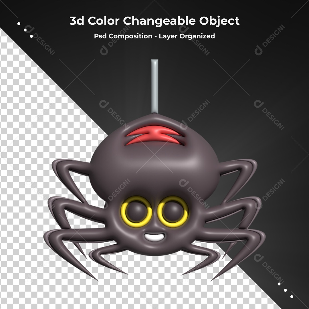 Elemento De Aranha Preta Para Composição PSD