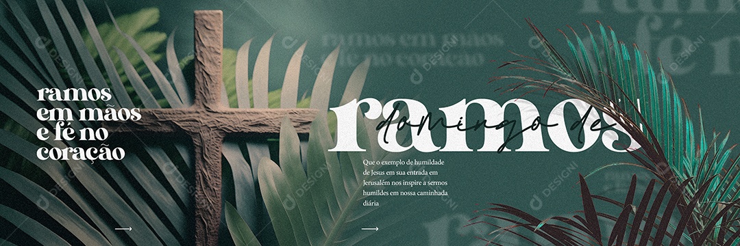 Ramos Em Mãos e Fé No Coração Domingo De Ramos Carrossel Social Media PSD Editável