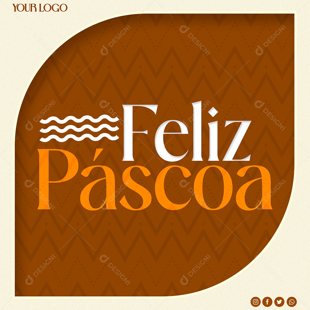 Social Media Feliz Páscoa PSD Editável
