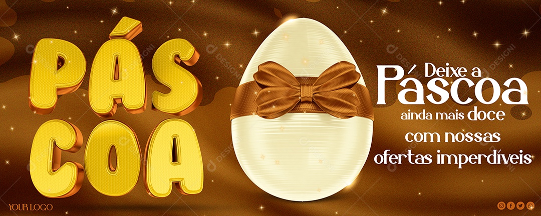Social Media Banner Páscoa Ainda Mais Doce PSD Editável