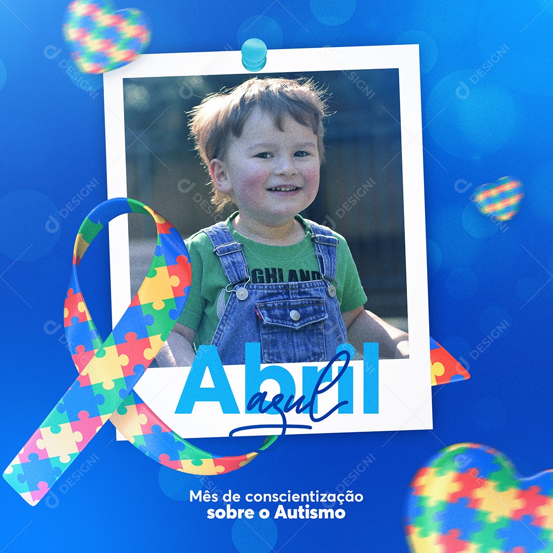 Social Media Mês De Conscientização Sobre O Autismo Abril Azul PSD Editável