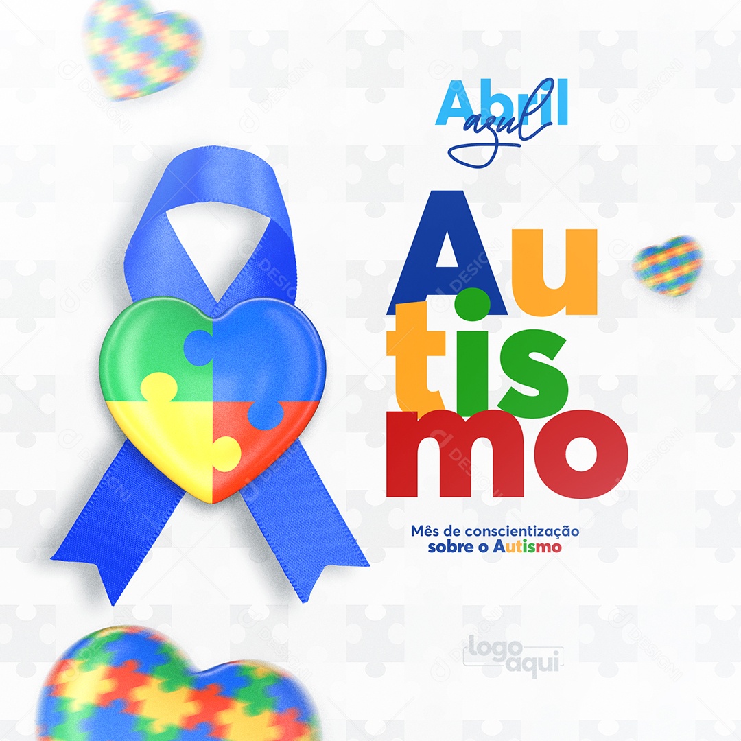 Mês De Conscientização Sobre O Autismo Abril Azul Social Media PSD Editável