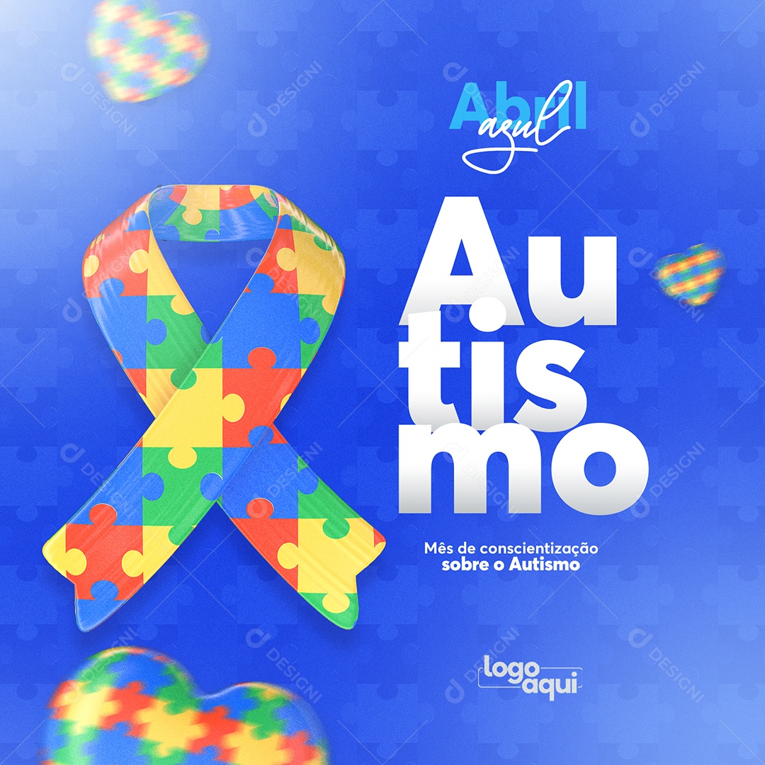 Mês De Conscientização Sobre O Autismo Abril Azul Social Media PSD Editável