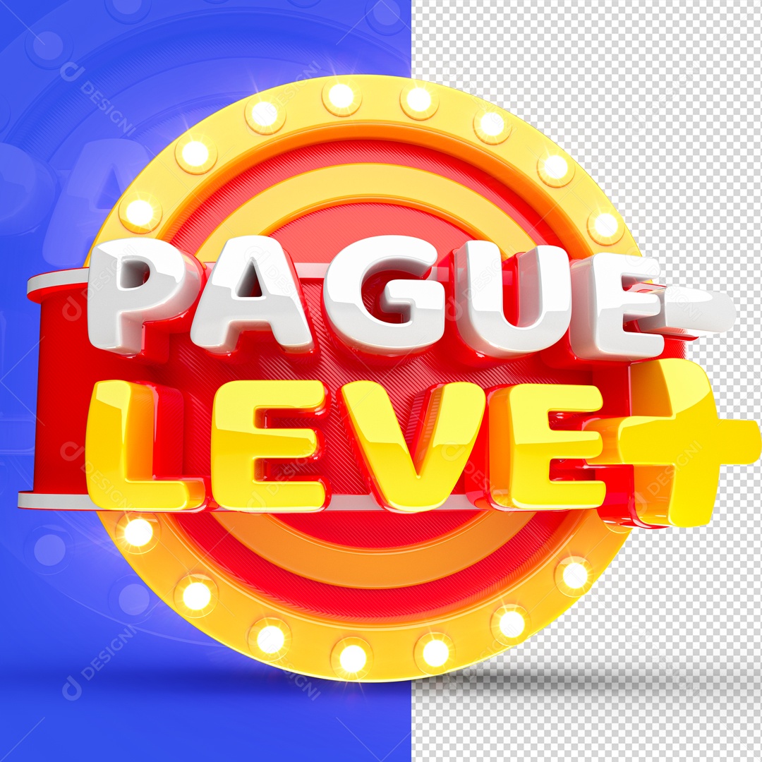 Pague - Leve + Selo 3D Para Composição PSD
